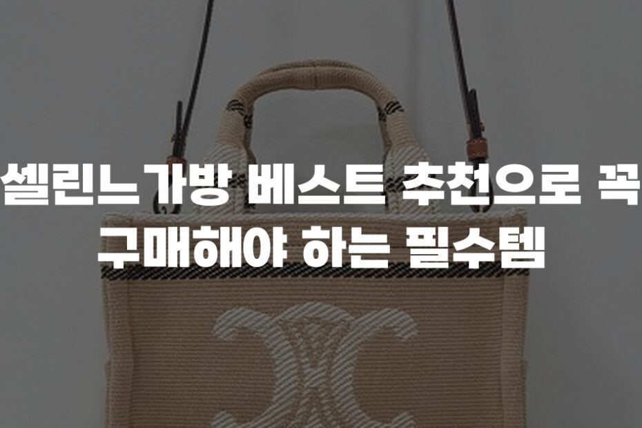 셀린느가방 베스트 추천으로 꼭 구매해야 하는 필수템