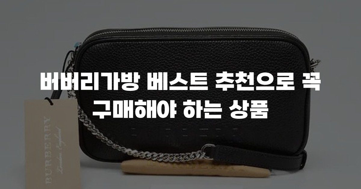 버버리가방 베스트 추천으로 꼭 구매해야 하는 상품