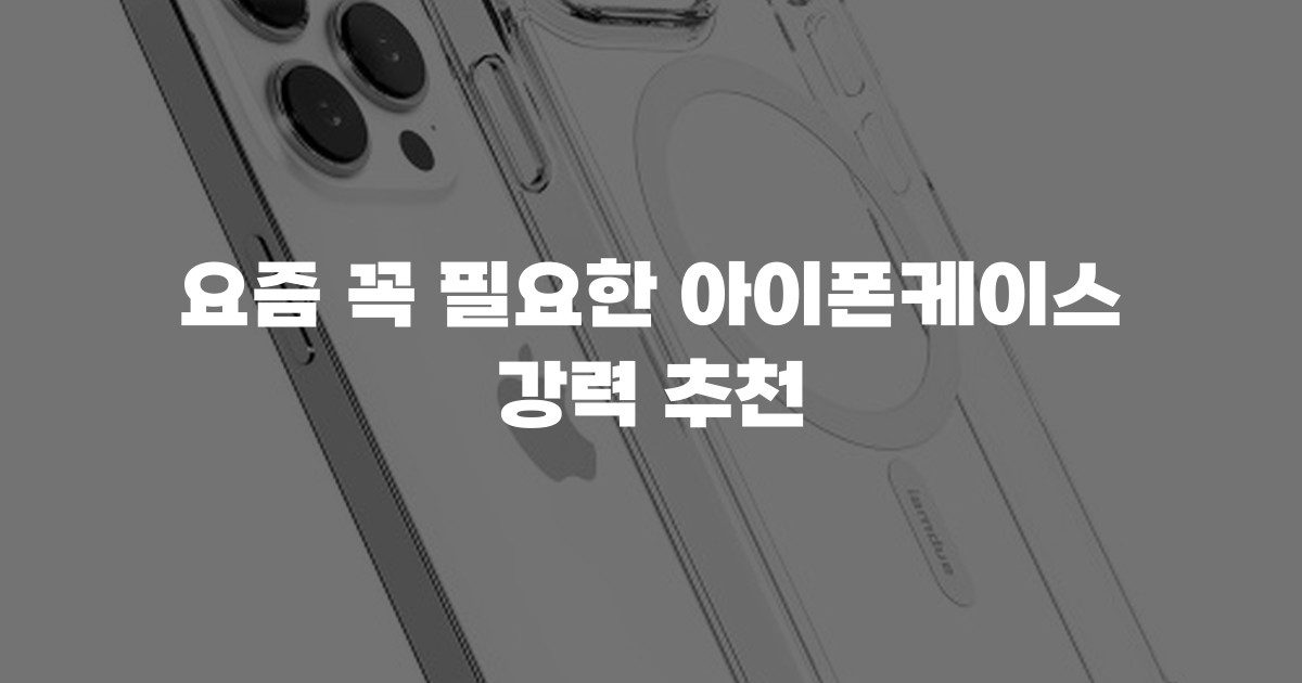 요즘 꼭 필요한 아이폰케이스 강력 추천