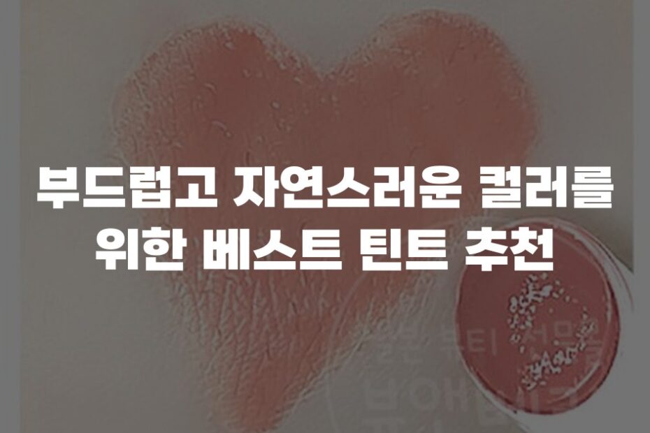 부드럽고 자연스러운 컬러를 위한 베스트 틴트 추천