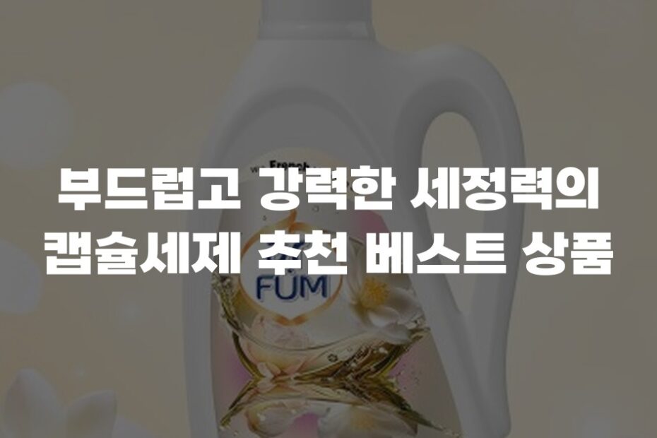부드럽고 강력한 세정력의 캡슐세제 추천 베스트 상품