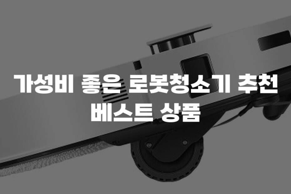 가성비 좋은 로봇청소기 추천 베스트 상품