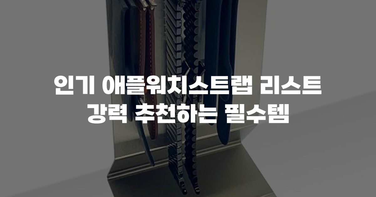 인기 애플워치스트랩 리스트 강력 추천하는 필수템