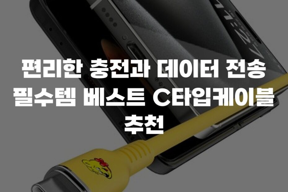 편리한 충전과 데이터 전송 필수템 베스트 C타입케이블 추천