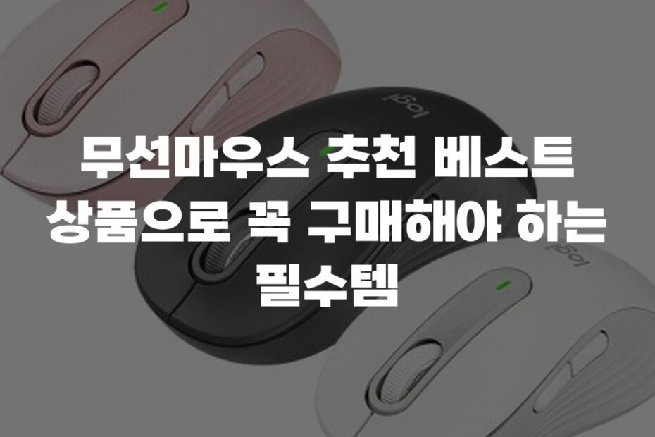 무선마우스 추천 베스트 상품으로 꼭 구매해야 하는 필수템