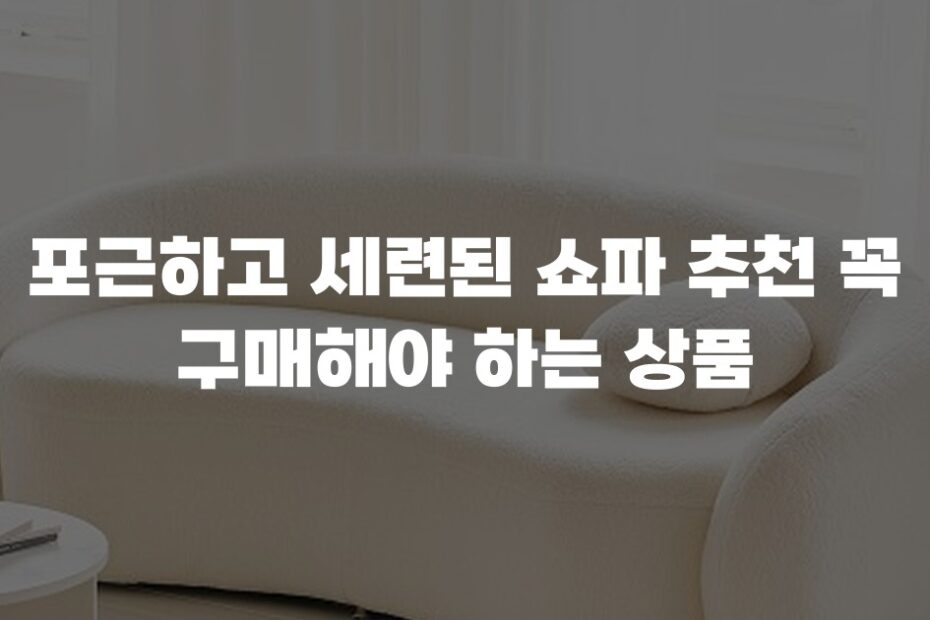 포근하고 세련된 쇼파 추천 꼭 구매해야 하는 상품