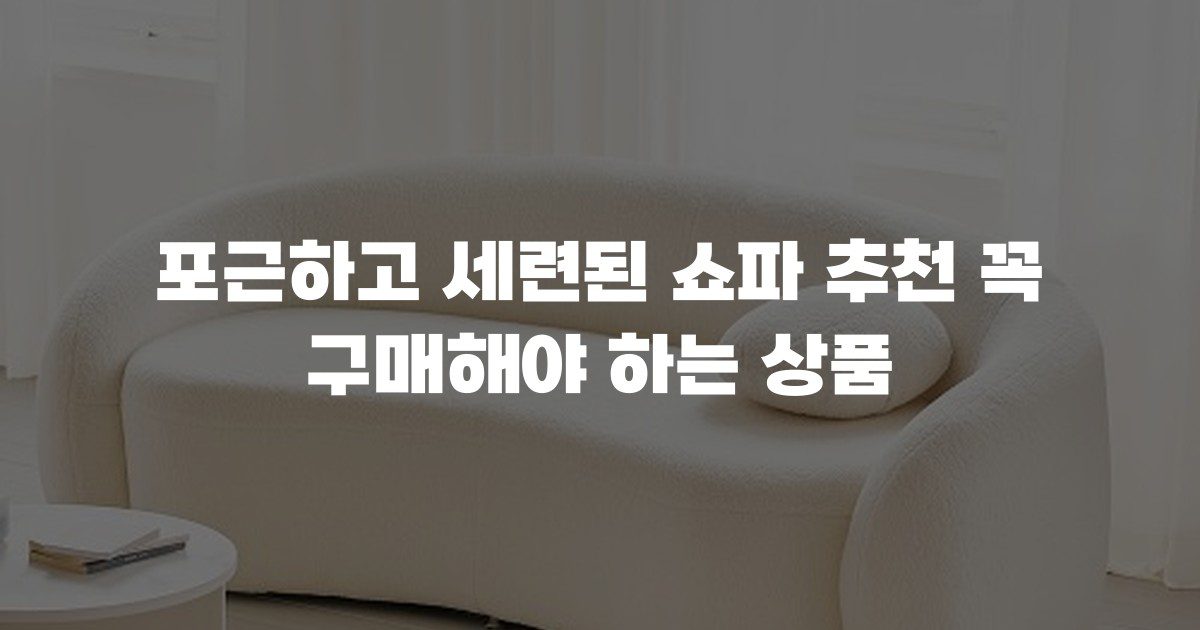 포근하고 세련된 쇼파 추천 꼭 구매해야 하는 상품