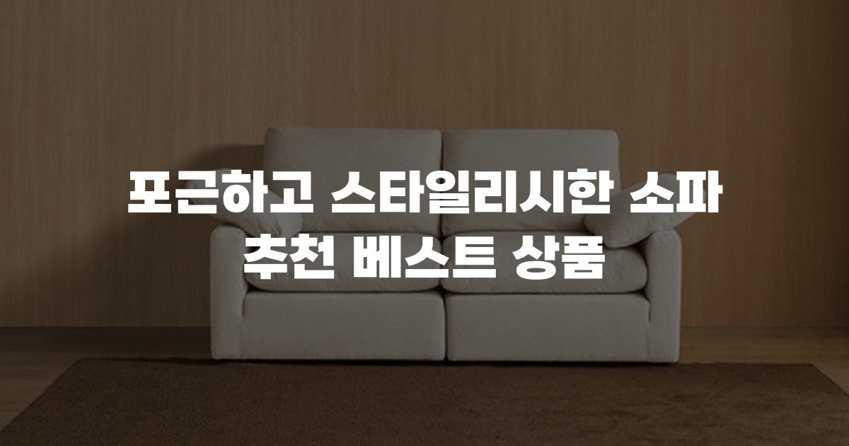 포근하고 스타일리시한 소파 추천 베스트 상품