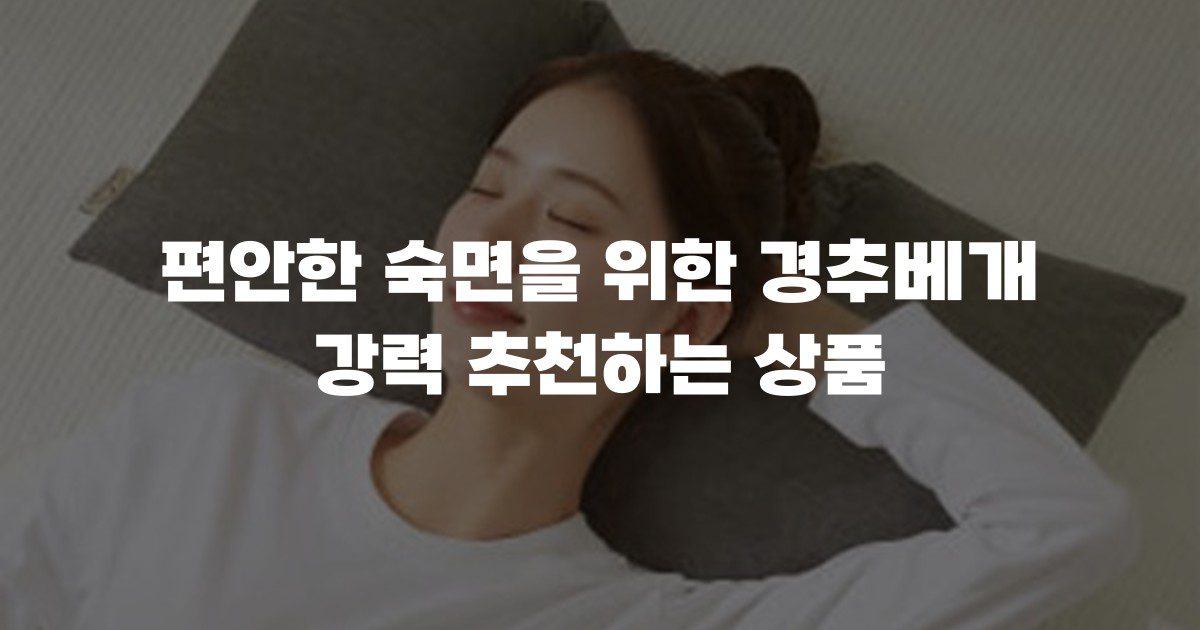 편안한 숙면을 위한 경추베개 강력 추천하는 상품
